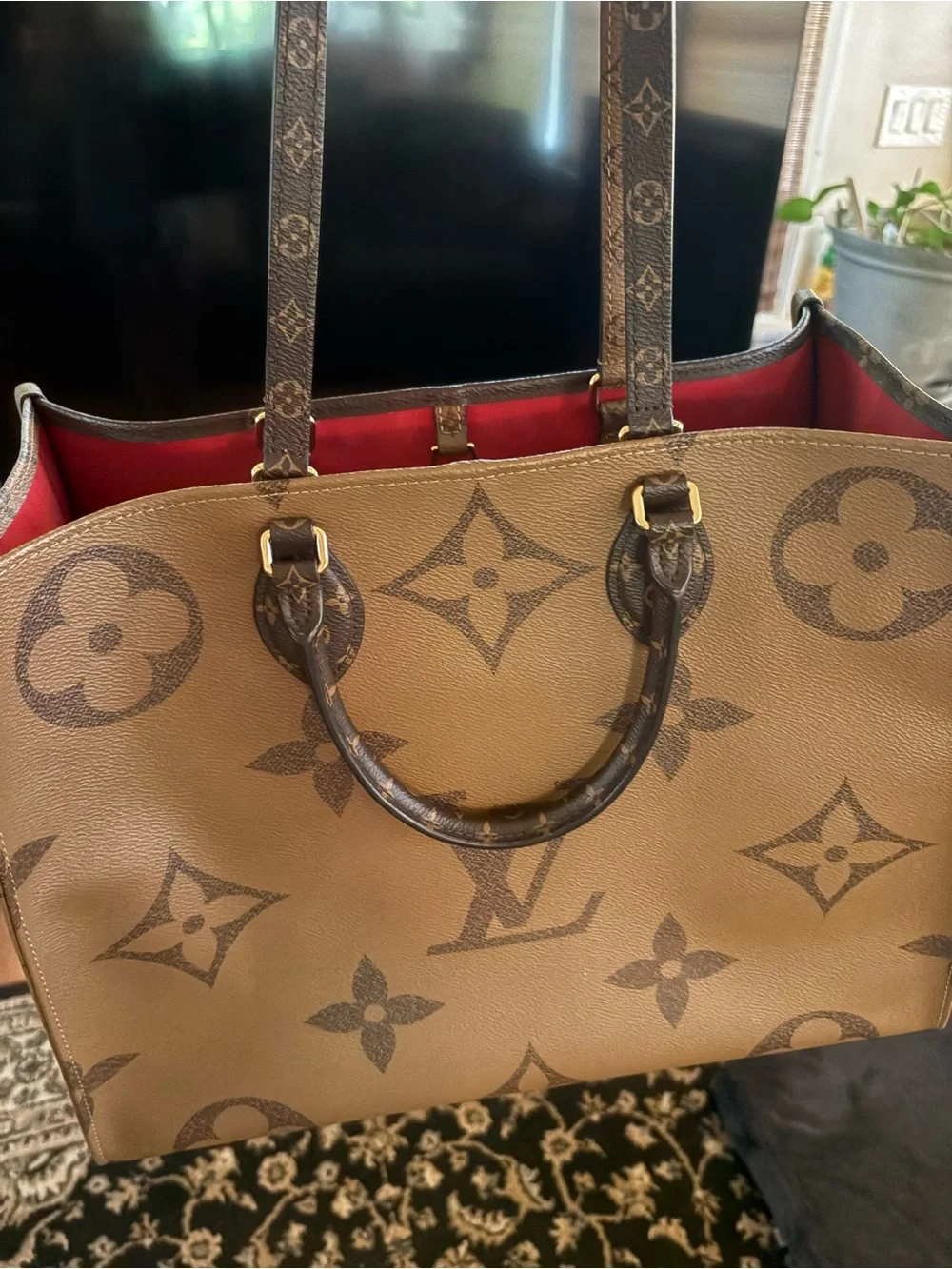 Louis Vuitton OTG GM Reverse Tote with Red Interior